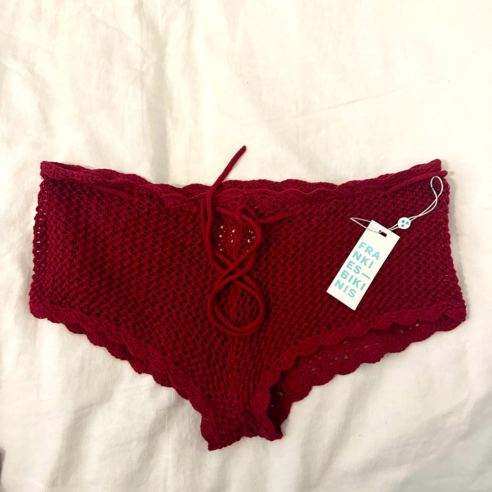 FRANKIE’S BIKINIS Genevieve Knit Shorts in Ruby size M